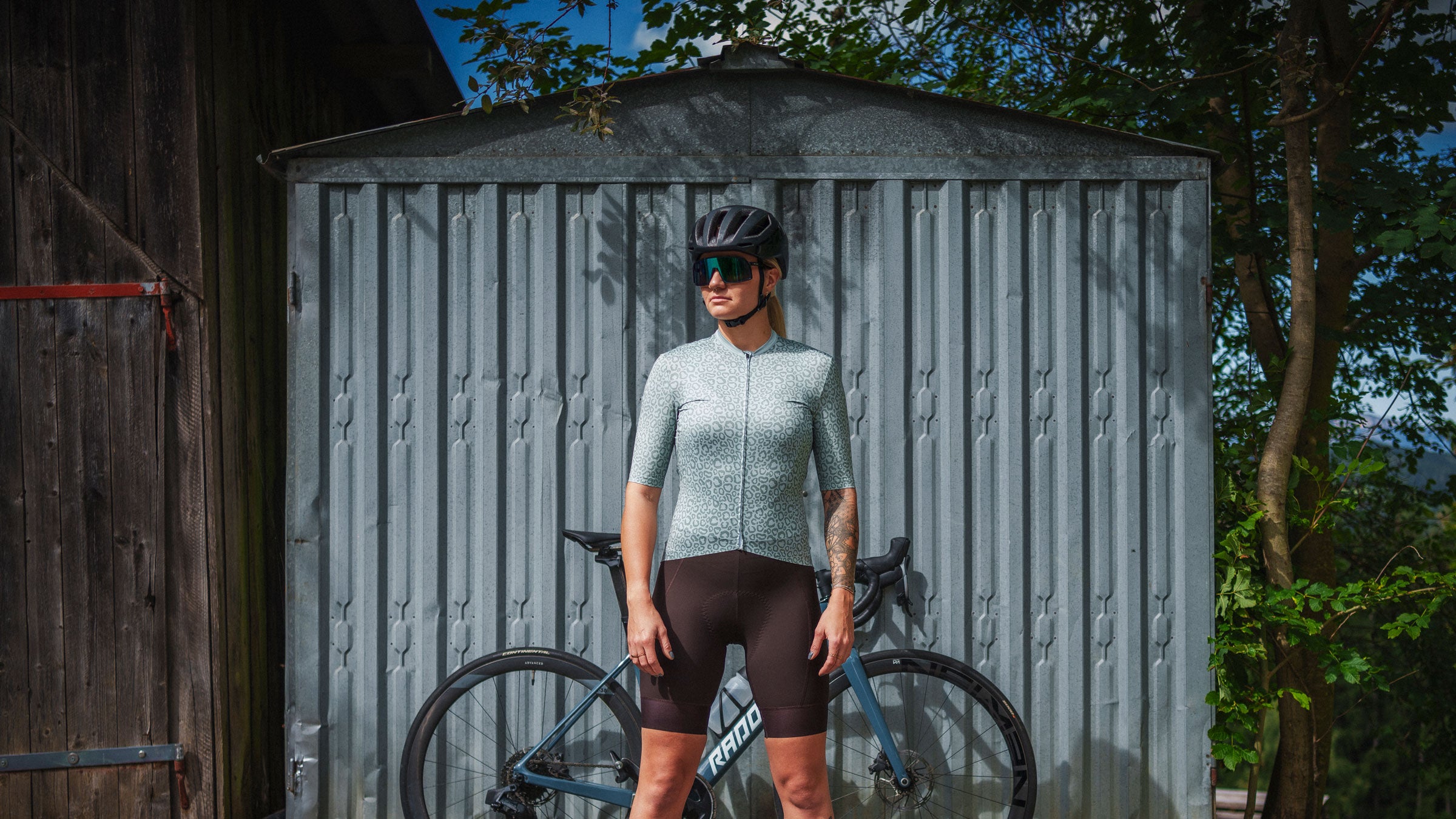on the bike.