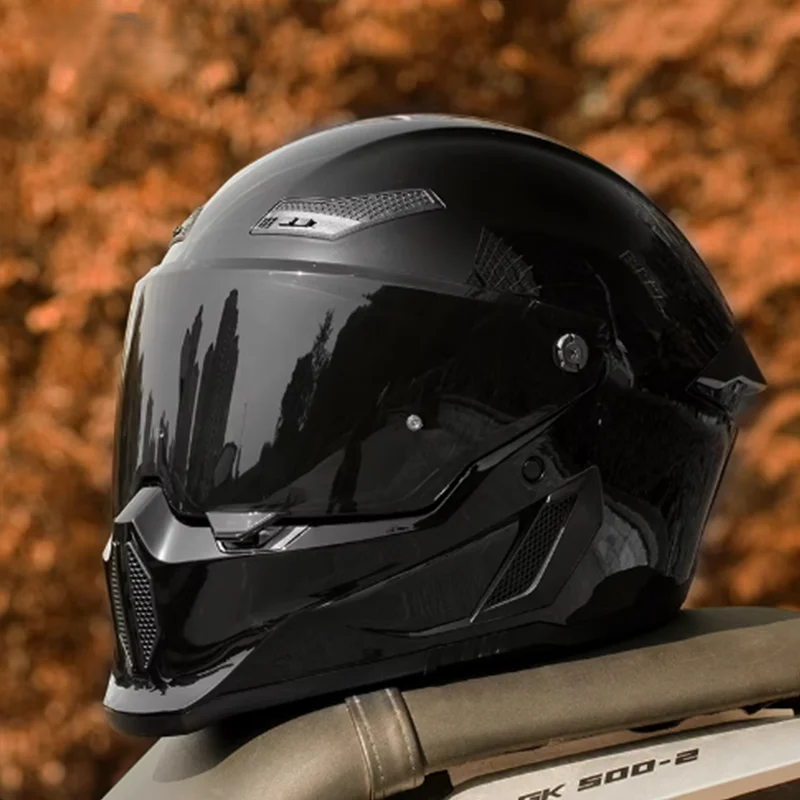 BikerZoneZ Shadow Rider Full Face Helmet – DOT Approved