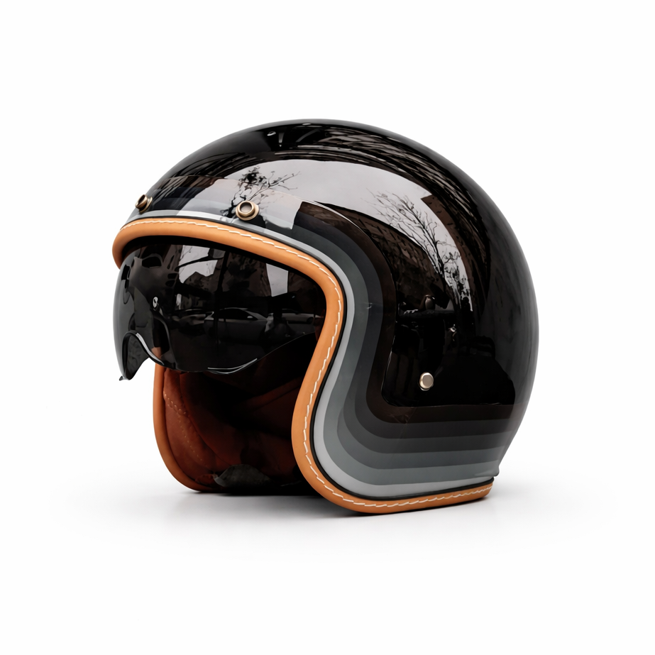 ORZ 301 Vintage Open Face Helmet – DOT & ECE Approved