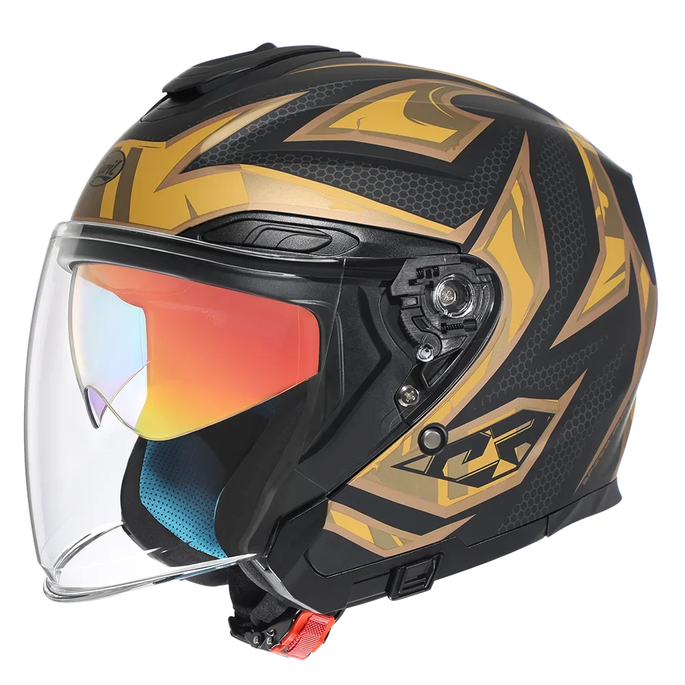IronRide Open Face Dual Visor Helmet – DOT Certified
