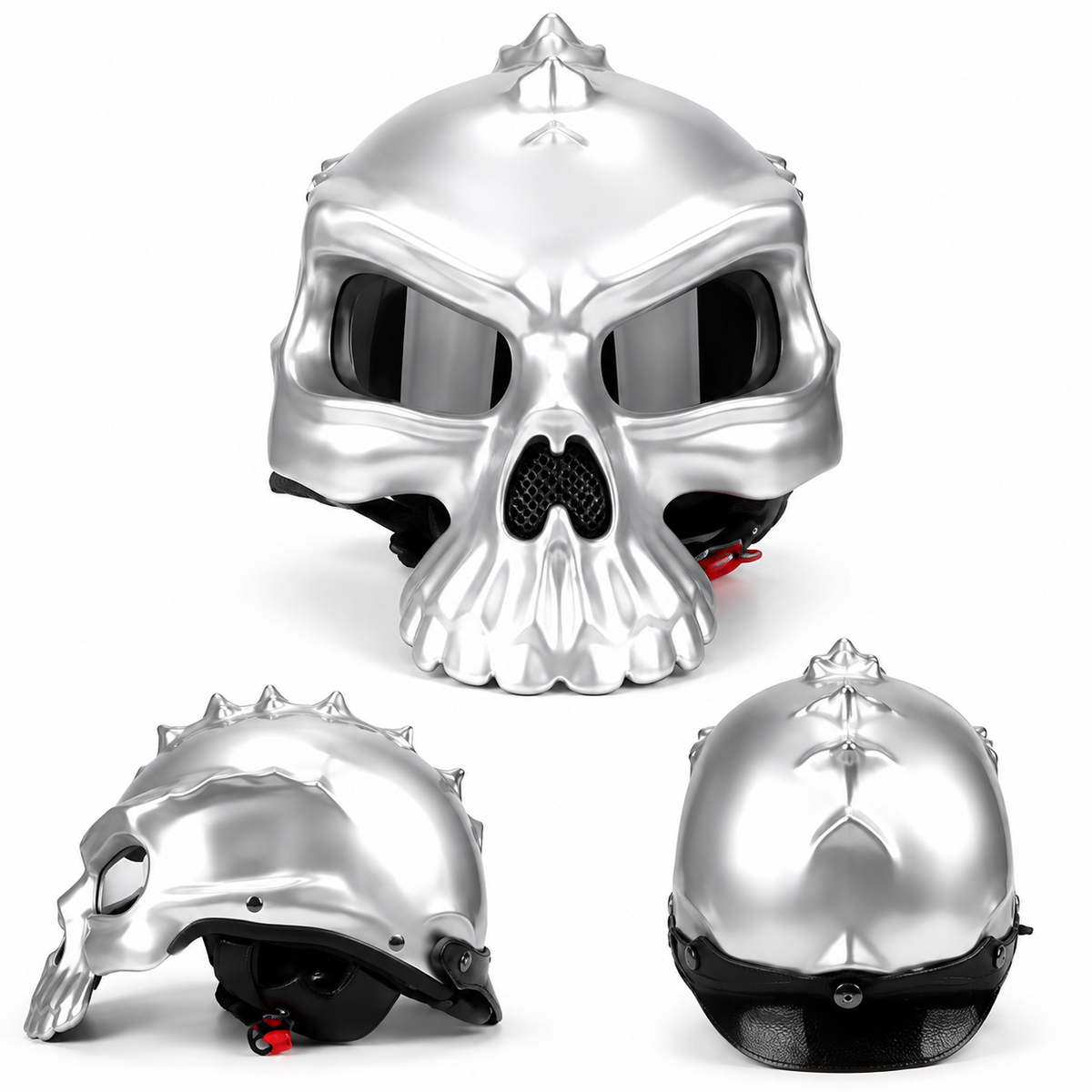 BikerZoneZ SkullRider 3C Half Helmet