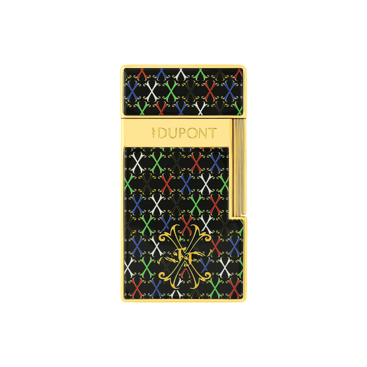 French Multicolor Monogram Gold Lighter