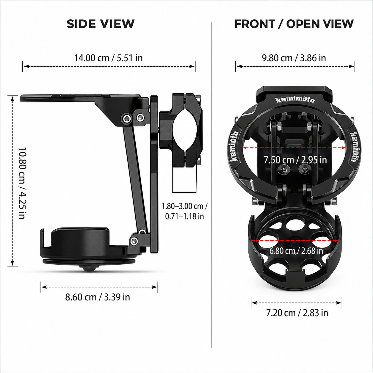 BikerZonez MotoFold™ CNC Bottle Holder