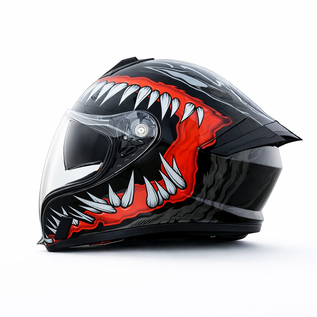 Unisex Full-Face Motorcycle Helmet Certified to DOT & ECE Standards