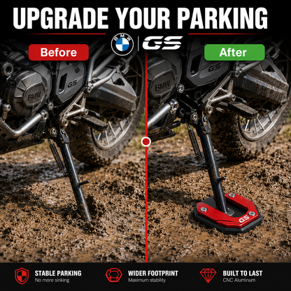 BikerZoneZ Motorcycle Kickstand Pad BMW
