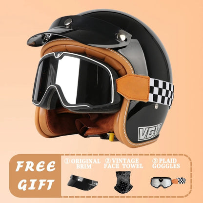 EchoRetro Classic Open Face Helmet – DOT/ECE Approved