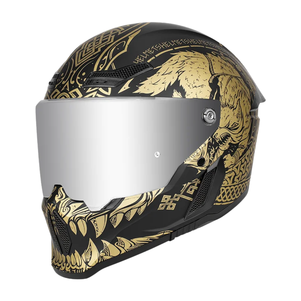 BikerZoneZ Shadow Rider Full Face Helmet – DOT Approved