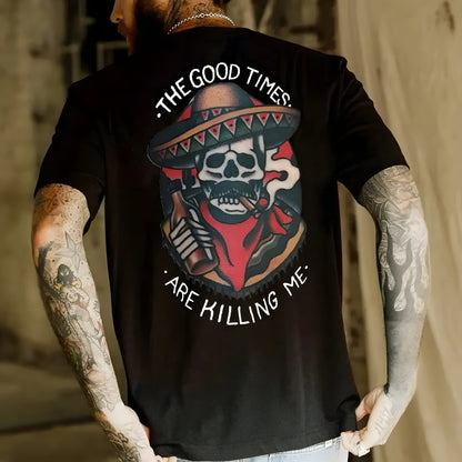 Style and Fashion Graphic Cotton T-shirt For Biker