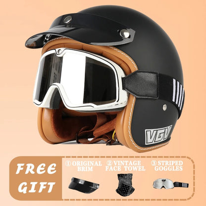 EchoRetro Classic Open Face Helmet – DOT/ECE Approved