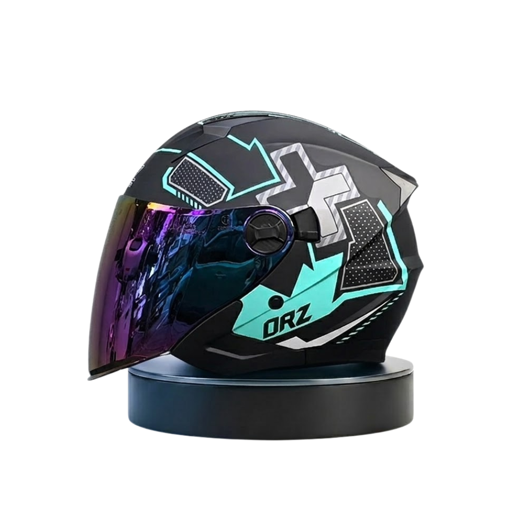 ORZ Premium Open-Face Helmet – Dual Visor Performance Edition