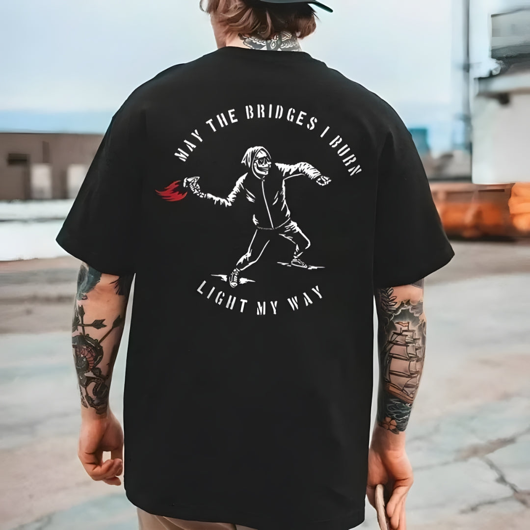 Style and Fashion Graphic Cotton T-shirt For Biker