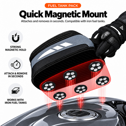 BikerZoneZ Magnetic Hard Shell Tank Bag