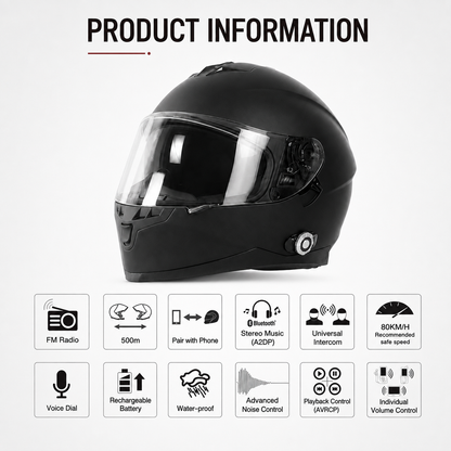 RideLink™ Motorcycle Full Face Helmet - DOT Certified