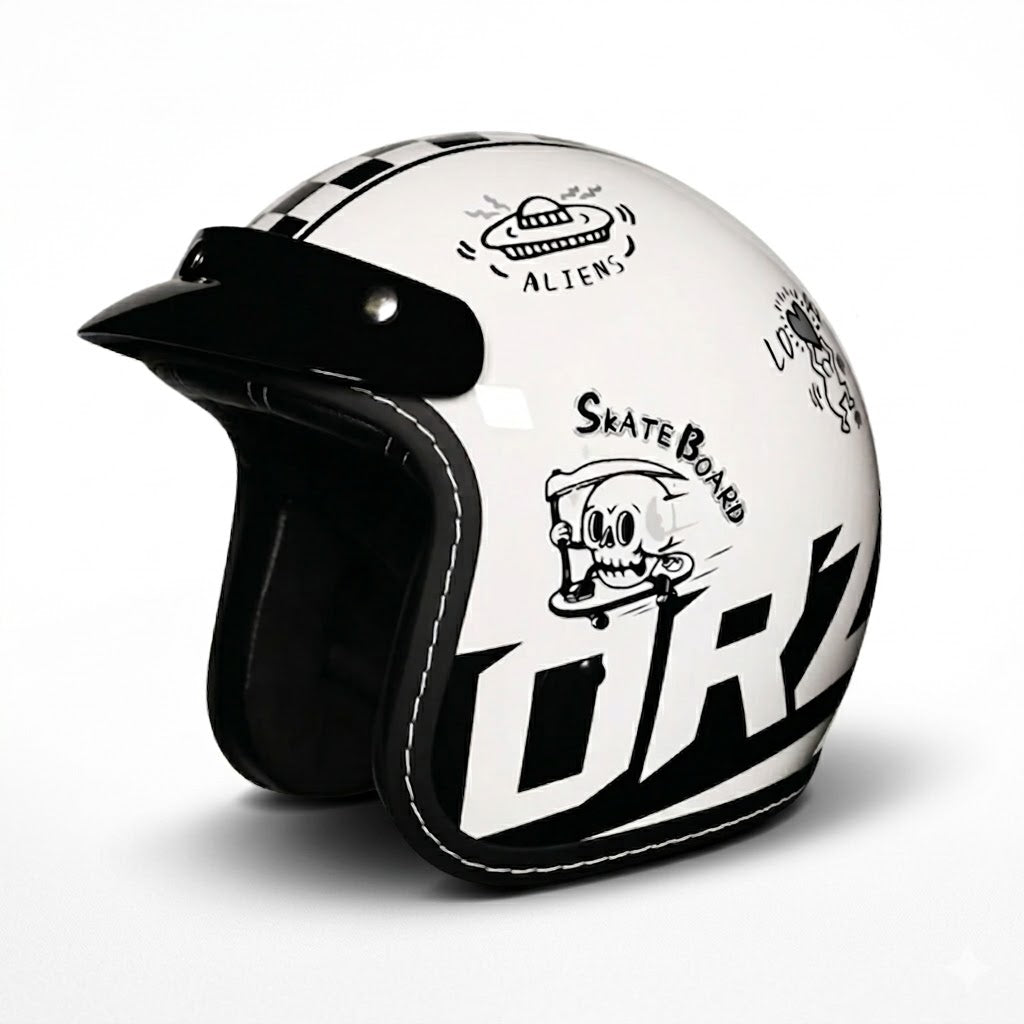 Vintage Open Face Motorcycle Helmet – All-Season Comfort & Protection