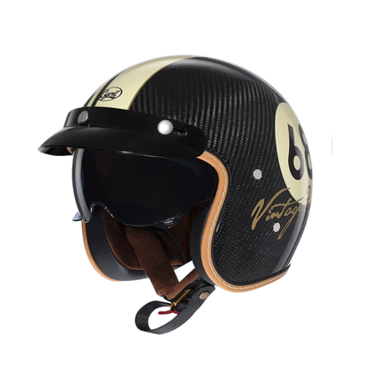 Carbon Fiber Retro Open Face Helmet – DOT Certified