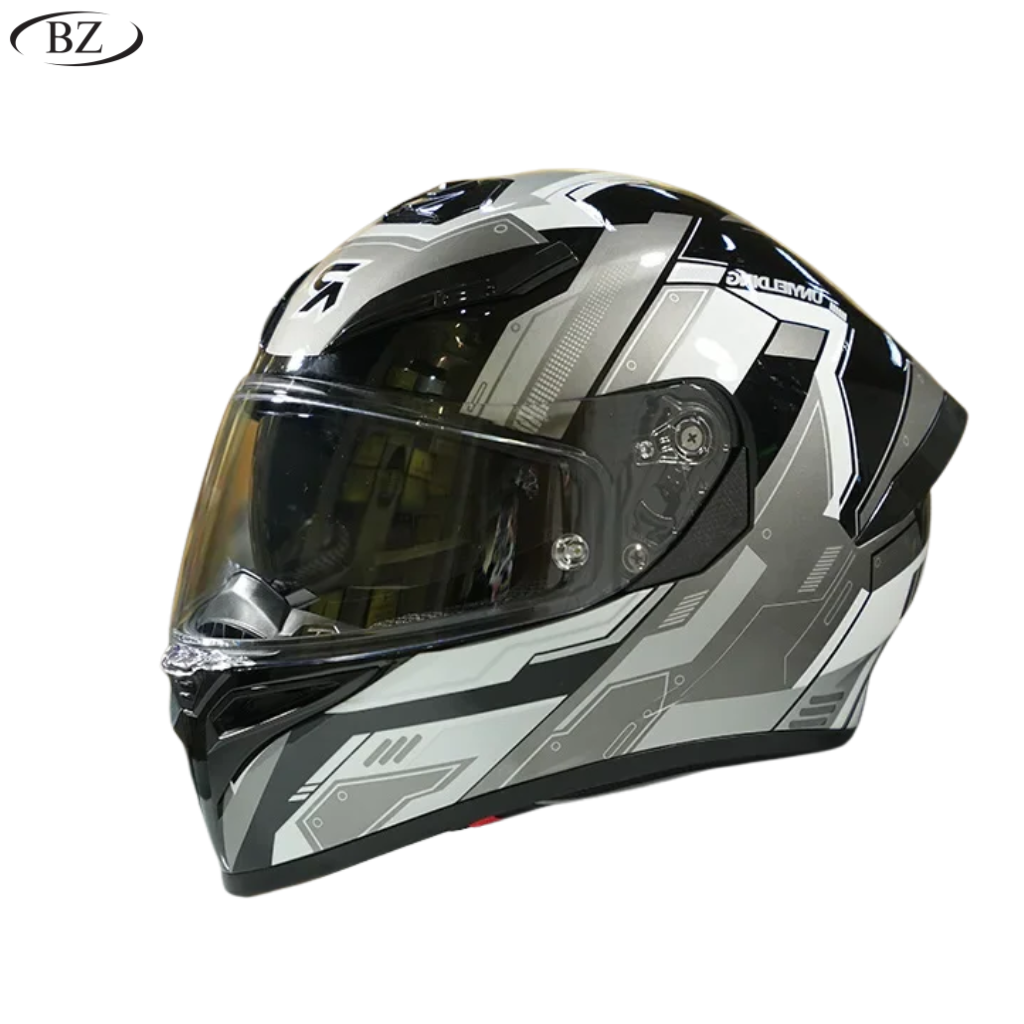 BikerZoneZ CyberCore Full Face Helmet - DOT & ECE Approved