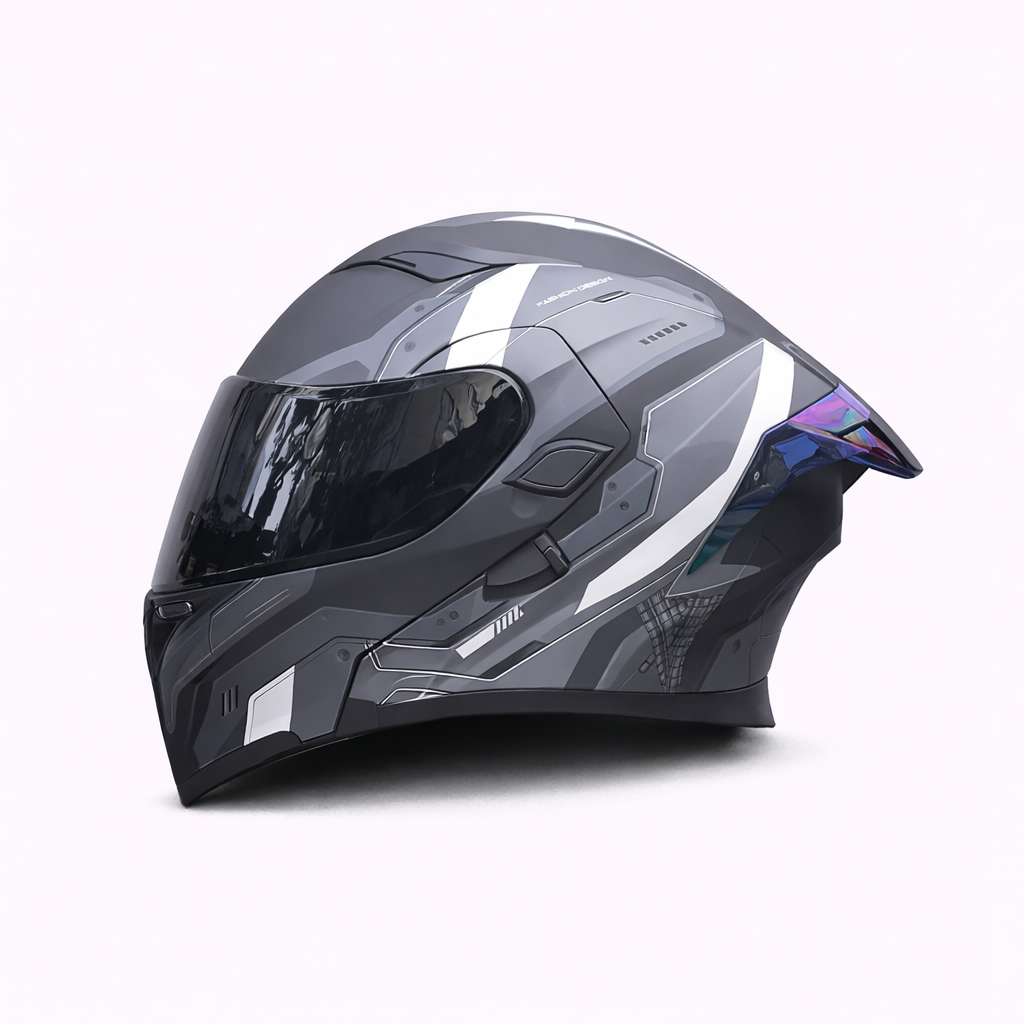 Motorcycle Helmet ORZ Z-169 Flip-Up Full Face Dual Visor Helmet, DOT & ECE Approved