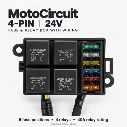 BikerZonez MotoCircuit 6-Way Fuse & Relay Box