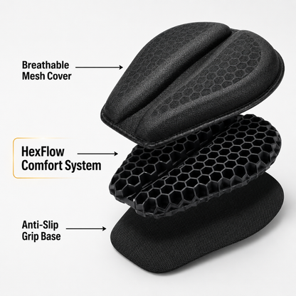 Bikerzonez HexFlow Motorcycle Seat Cushion