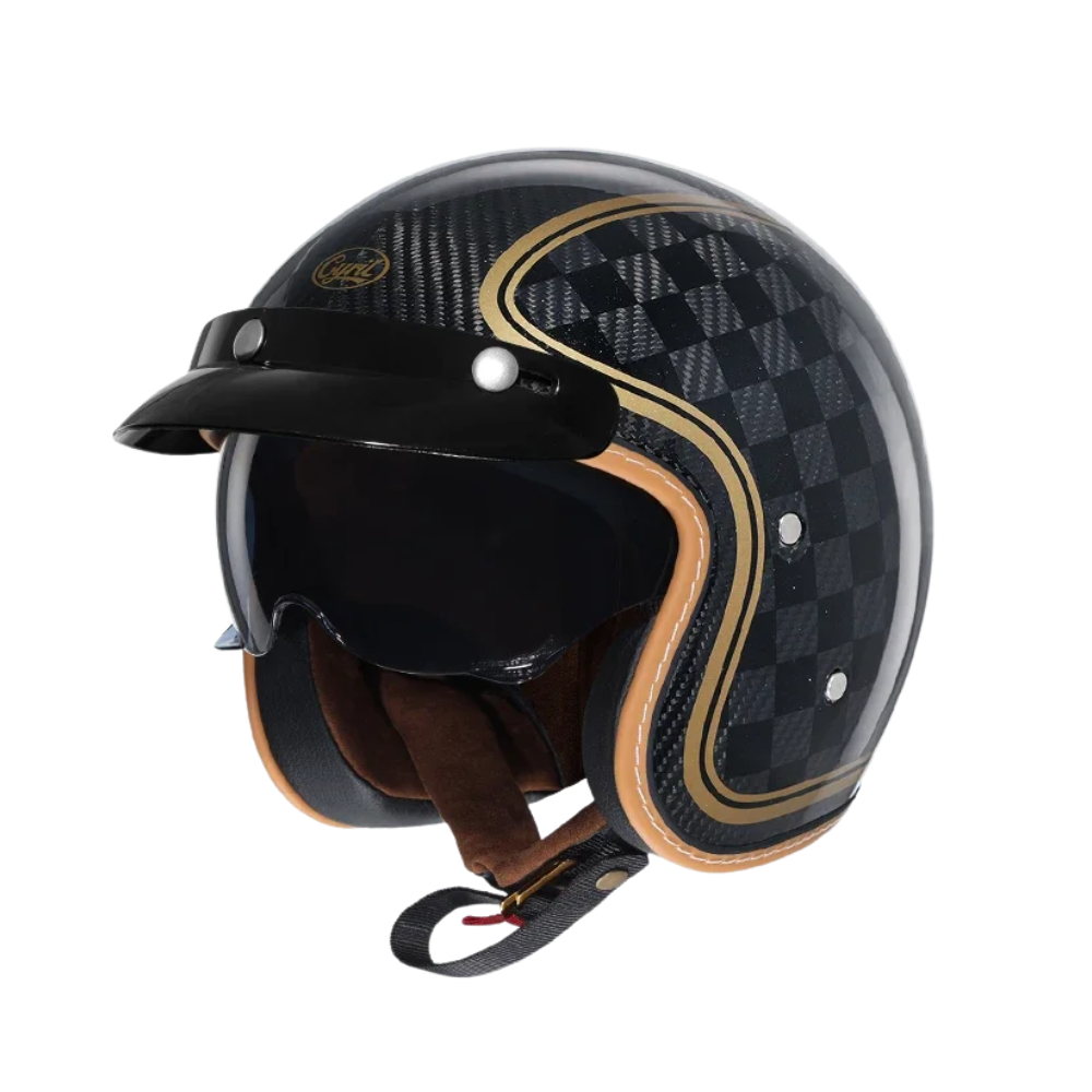 Carbon Fiber Retro Open Face Helmet – DOT Certified