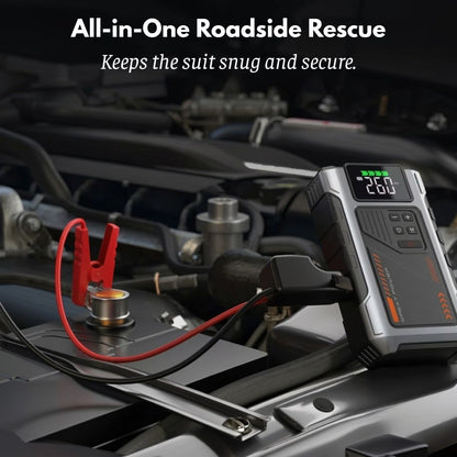 3000A Portable Jump Starter with Air Compressor – 12V Battery Booster & 150 PSI Tire Inflator