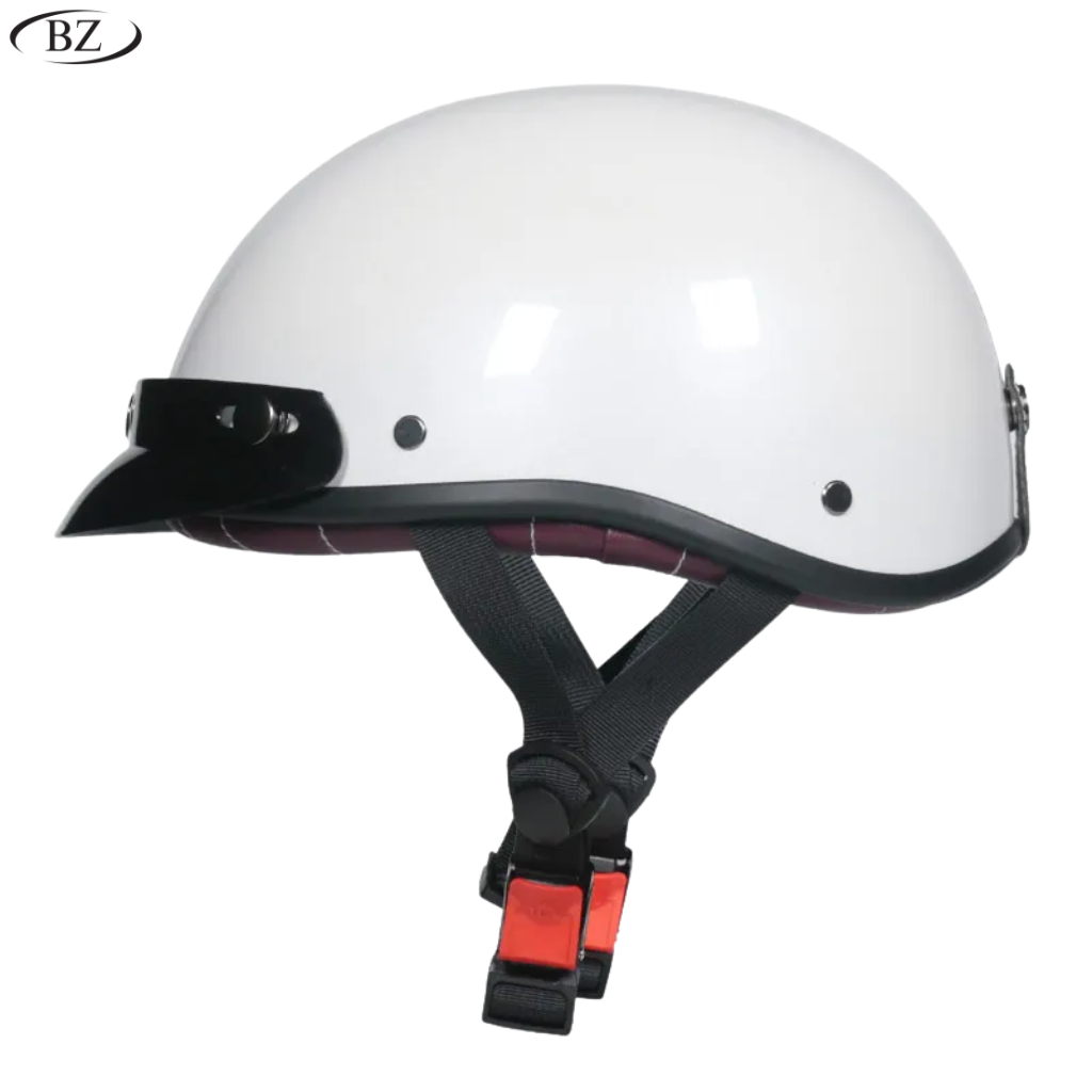 BikerZoneZ Vintage Half Helmet – DOT Approved | Unisex 4-Season Riding