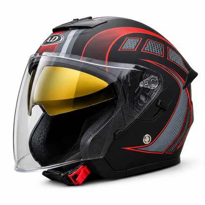 BikerZoneZ Sport Open Face Helmet - DOT Certified