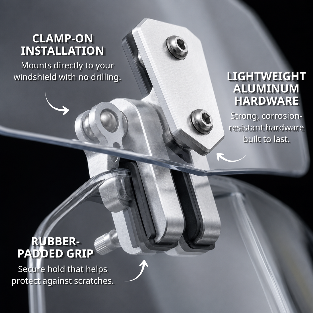 BikerZoneZ Adjustable Motorcycle Wind Deflector