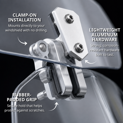 BikerZoneZ Adjustable Motorcycle Wind Deflector