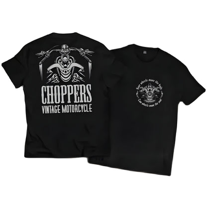 Retro and Vintage Graphic Cotton T-shirt Unisex For Biker