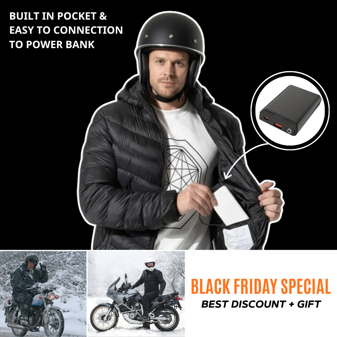 Thermal Heated Puffer Jacket – Waterproof & Windproof