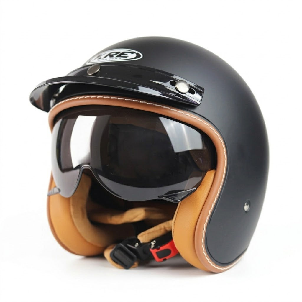 Low Profile Retro Open Face Helmet – DOT Approved