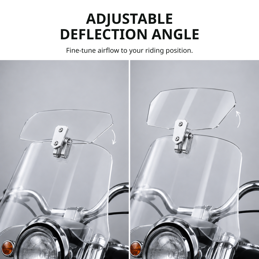 BikerZoneZ Adjustable Motorcycle Wind Deflector
