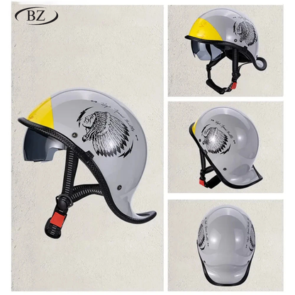 Minimalist Retro Shell-Shaped Half-Face Helmet