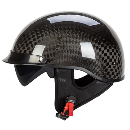 Vintage Carbon Fiber Half Helmet - DOT & ECE Approved