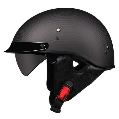 Vintage Carbon Fiber Half Helmet - DOT & ECE Approved
