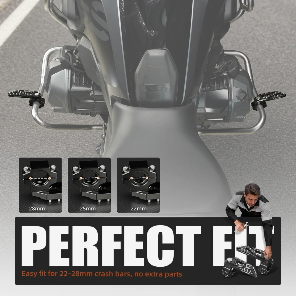 BikerZoneZ™ Adjustable Highway Foot Pegs