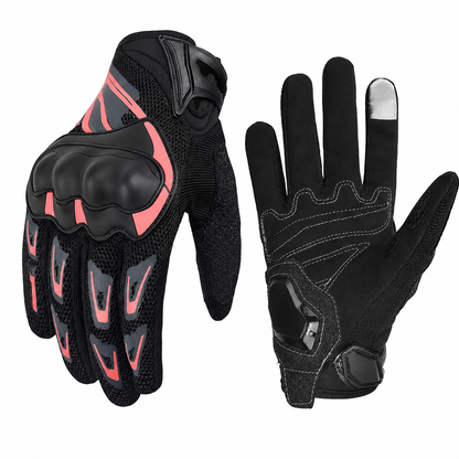 BikerZoneZ™ Summer Breathable Touch Screen Motorcycle Gloves - Hard-Shell Protection