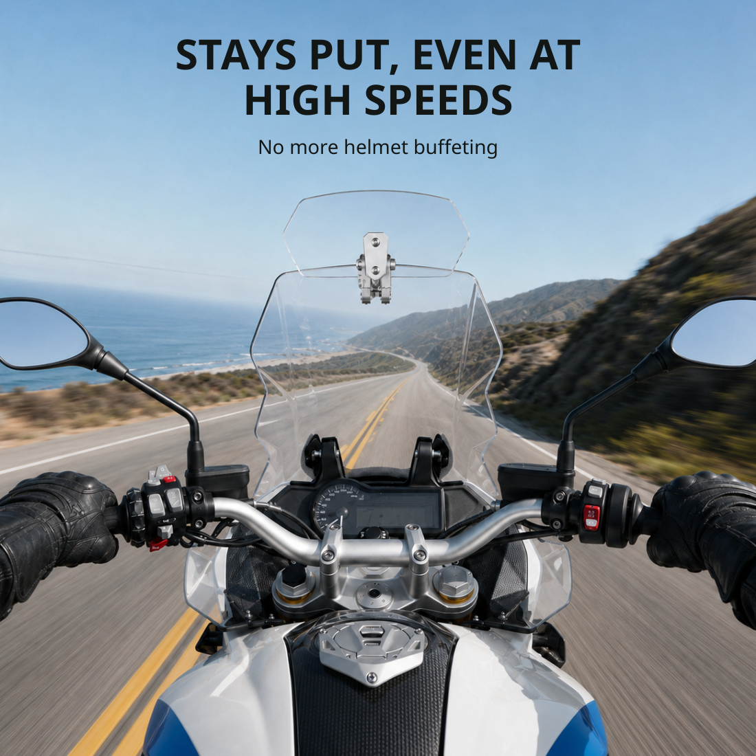 BikerZoneZ Adjustable Motorcycle Wind Deflector