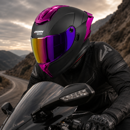 Crown Racing™ Full Face Motorcycle Helmet - DOT Certified