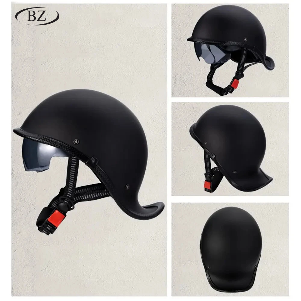 Minimalist Retro Shell-Shaped Half-Face Helmet