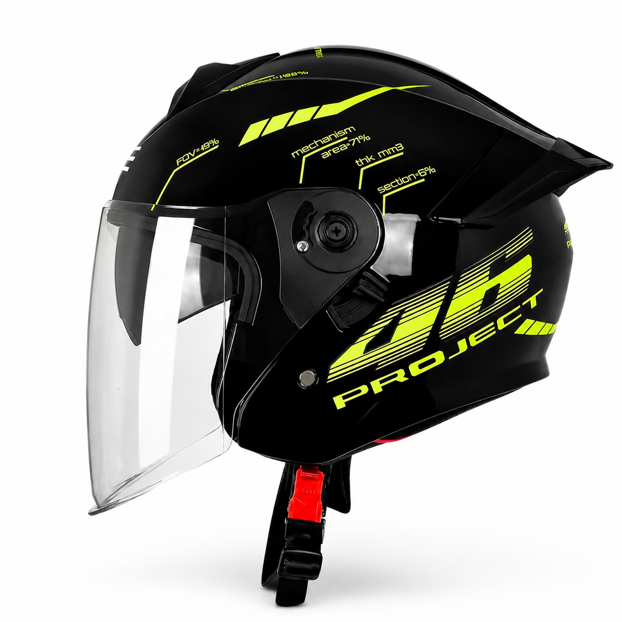 BikerZoneZ Dual Visor Modular Open Face Helmet - DOT Certified