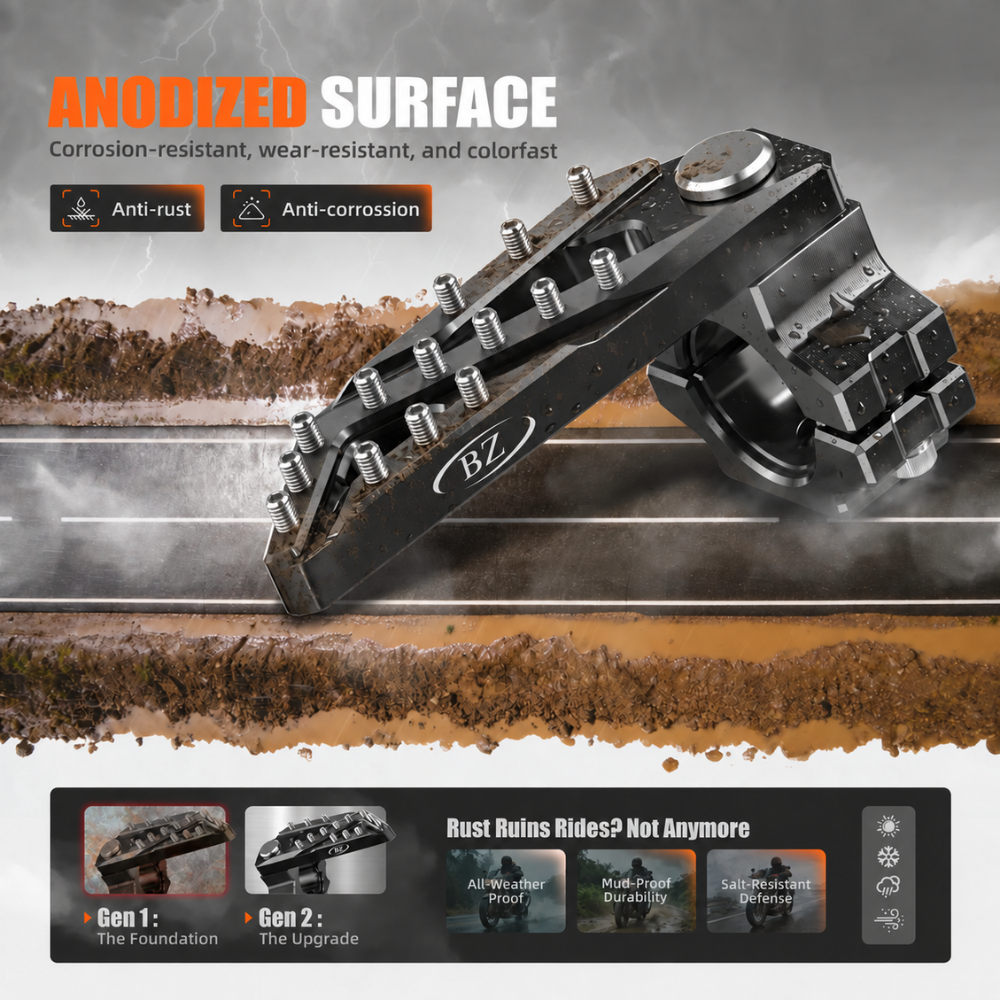 BikerZoneZ™ Adjustable Highway Foot Pegs