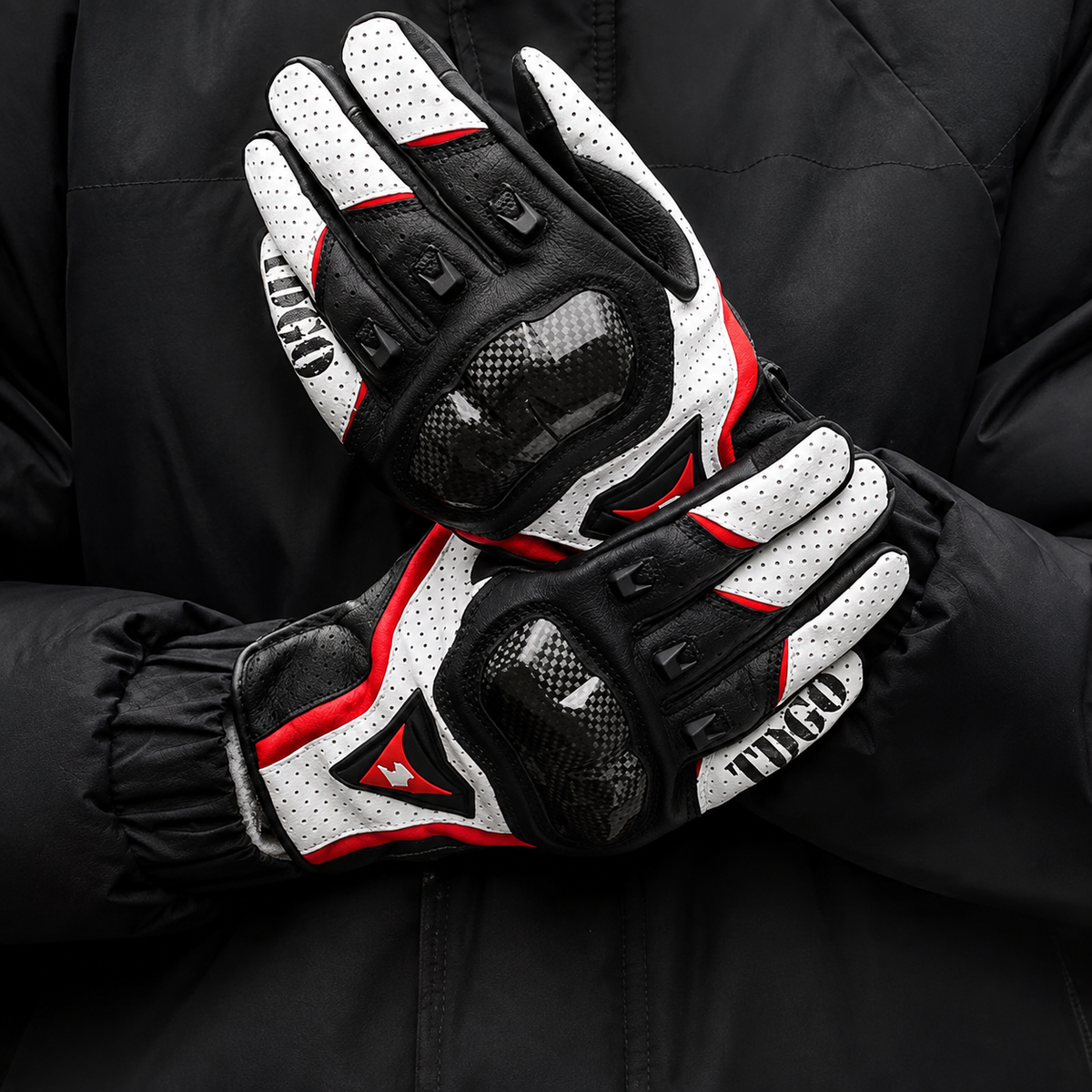 Carbon Fiber Protective Touch Screen Motorcycle Gloves