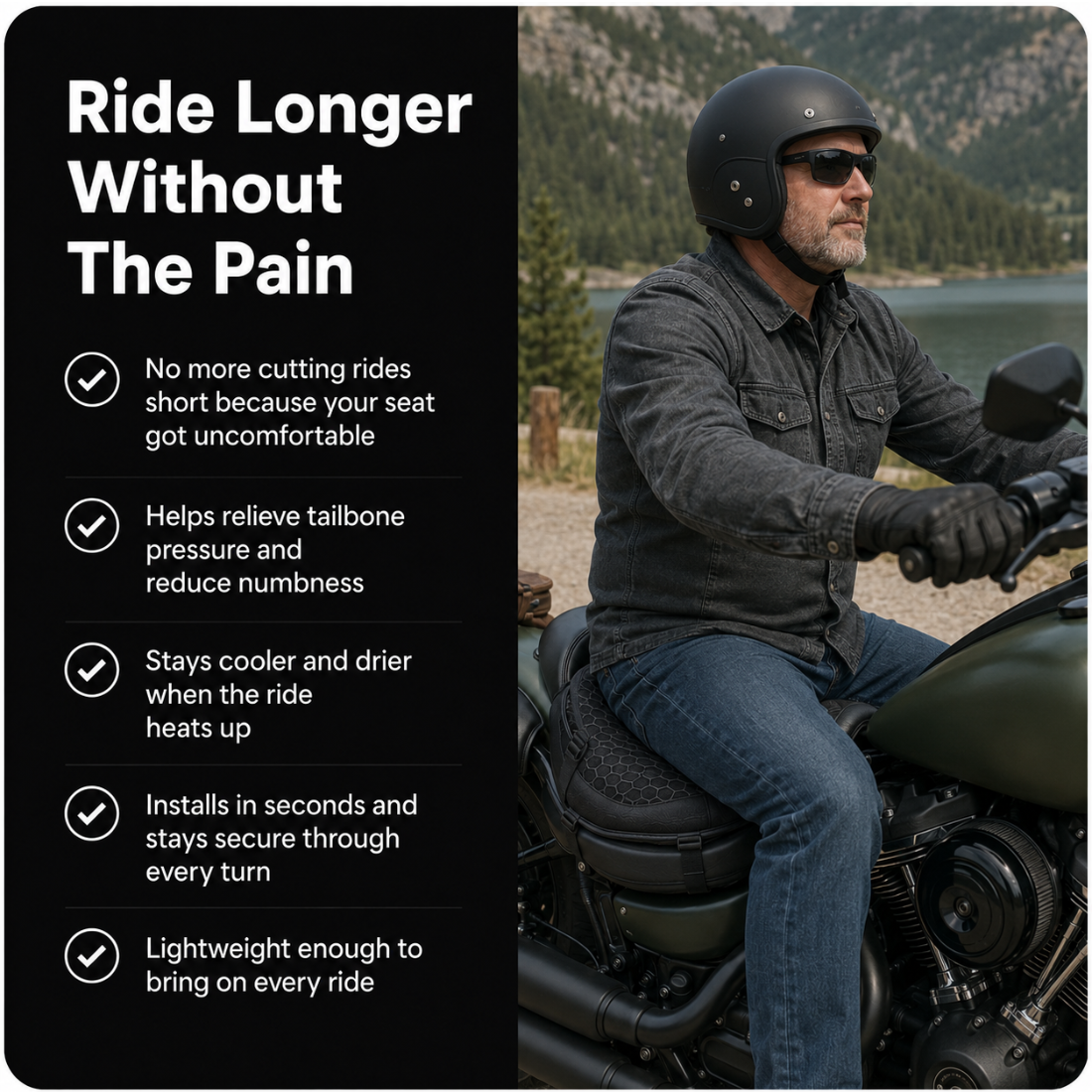 Bikerzonez HexFlow Motorcycle Seat Cushion