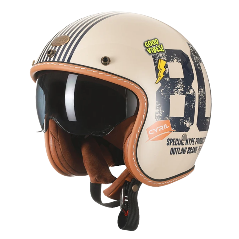 CYRIL B206 Retro Pro Open Face Helmet – DOT & ECE Approved