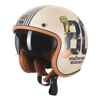 CYRIL B206 Retro Pro Open Face Helmet – DOT & ECE Approved