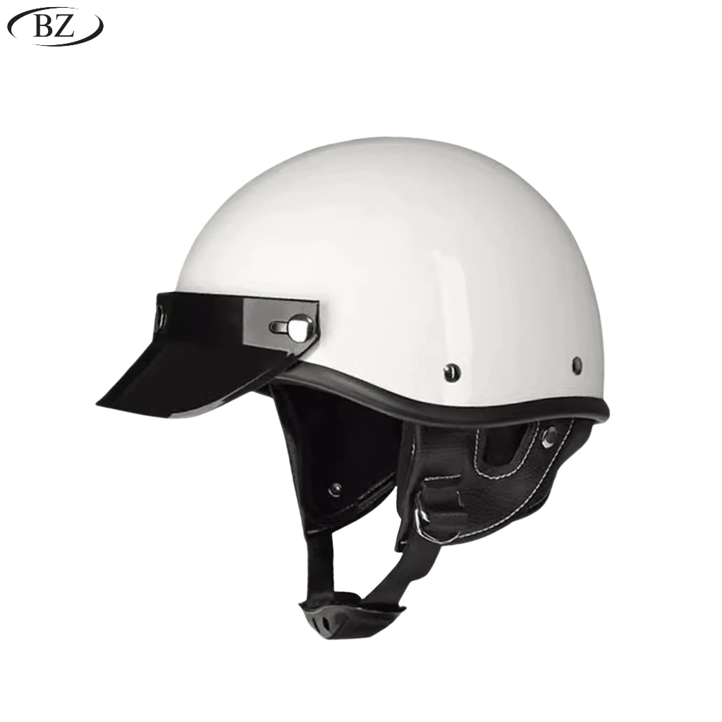 Premium Vintage Half Helmet – DOT & ECE Approved Motorcycle Helmet with Visor