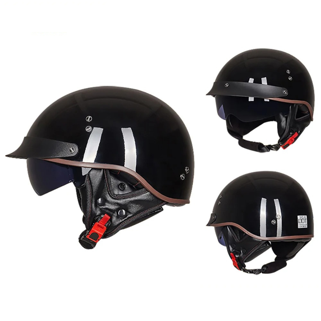 Old School Open Face Biker Helmet – DOT Certified