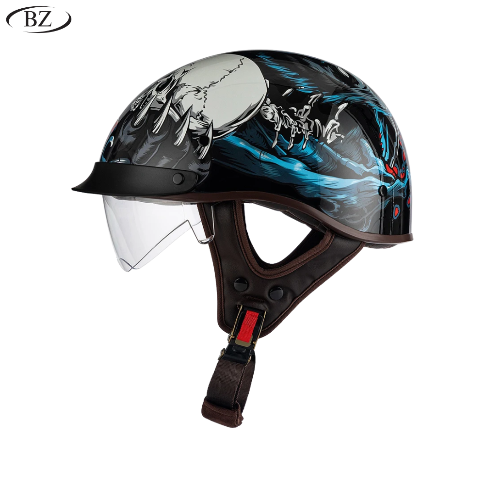Old School Rider Half-Face Helmet - DOT Approved